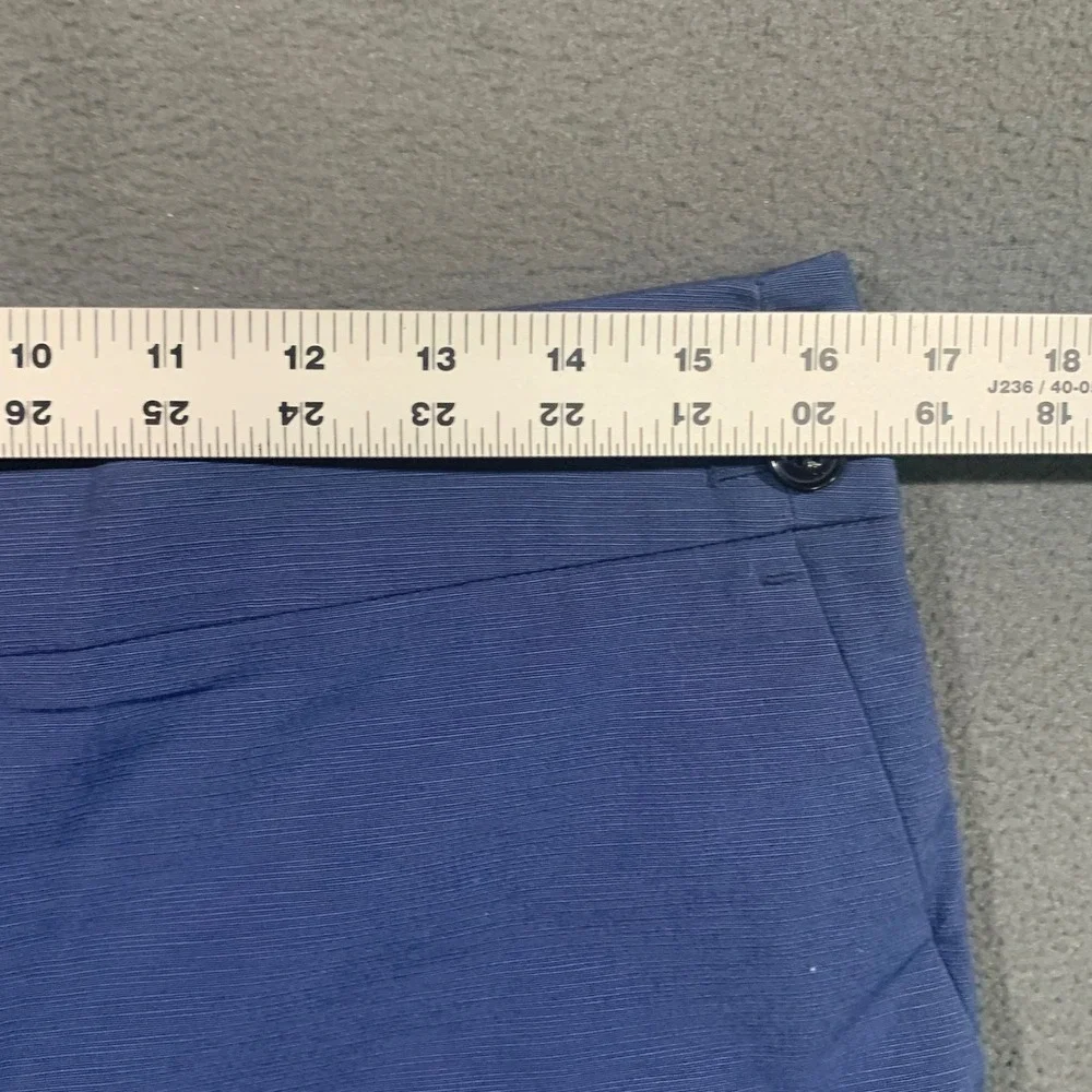 Ann Taylor Factory Blue Textured Chino Shorts Womens Size 4 Button Detail Cotton